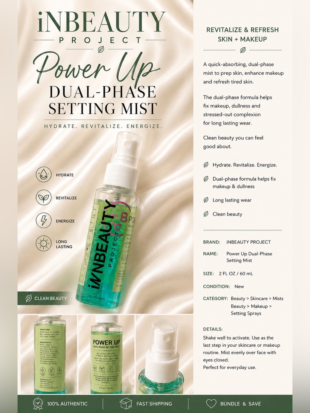NEW iNNBEAUTY PROJECT Power Up Dual-Phase Setting Mist